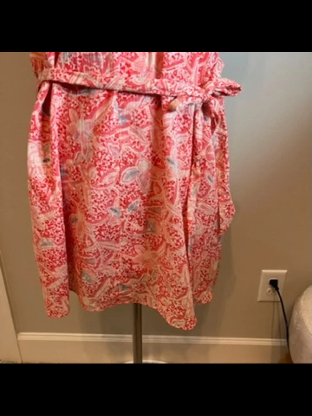 Tory Burch Coral Pink Paisley Midi Dress size 4